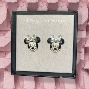 Disney x BaubleBar Minnie Mouse Crystal Bow Stud Earrings - NIB Retired Style